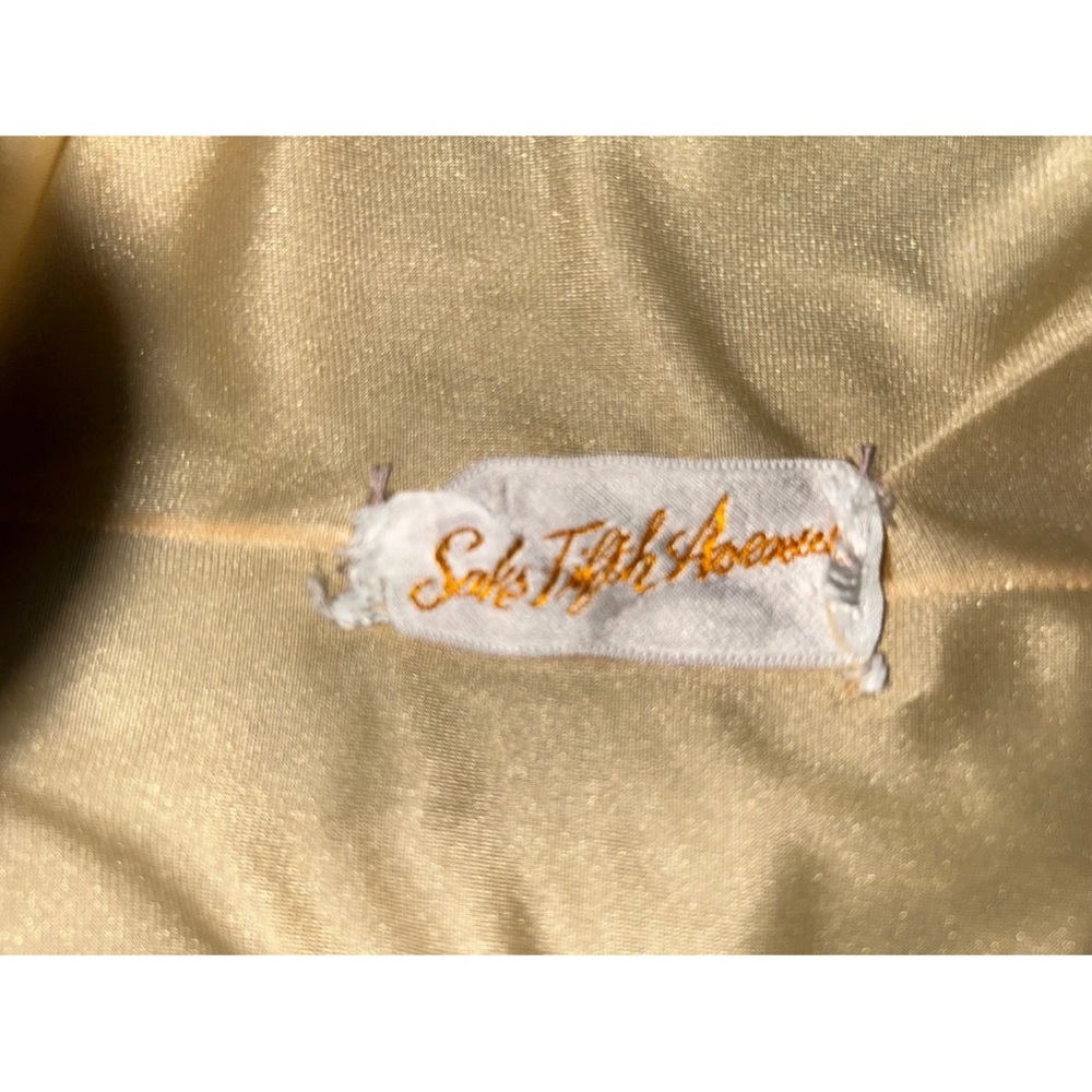 Rare Peach Buttery Soft Hostess Robe Crystal Buttons 1960s Saks 5th Ave Satin - Picture 5 of 9